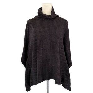 Norma Allen Women Vintage Sweater L Ribbed Mock Neck Slouch Boxy Oversized Black